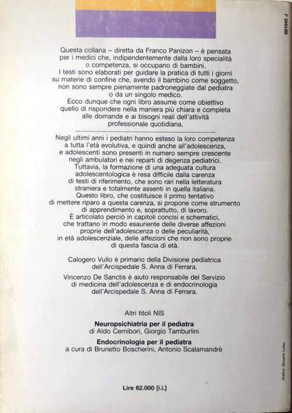 CURARE GLI ADOLESCENTI. A CURA DI CALOGERO VULLO, VINCENZO DE …