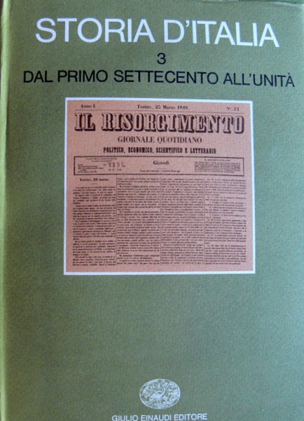 DAL PRIMO SETTECENTO ALL'UNITÀ: STORIA D'ITALIA. (VOLUME 3)