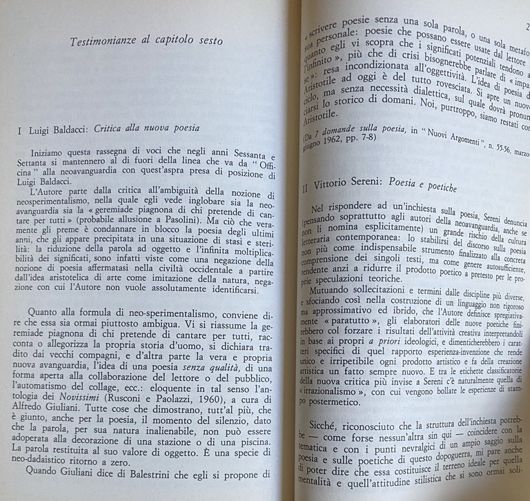 DAL TRAMONTO DELL'ERMETISMO ALLA NEOAVANGUARDIA