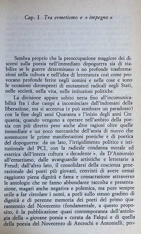 DAL TRAMONTO DELL'ERMETISMO ALLA NEOAVANGUARDIA