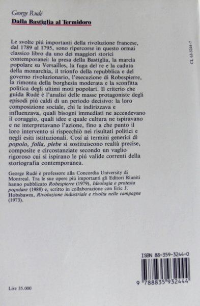 DALLA BASTIGLIA AL TERMIDORO: LE MASSE NELLA RIVOLUZIONE FRANCESE