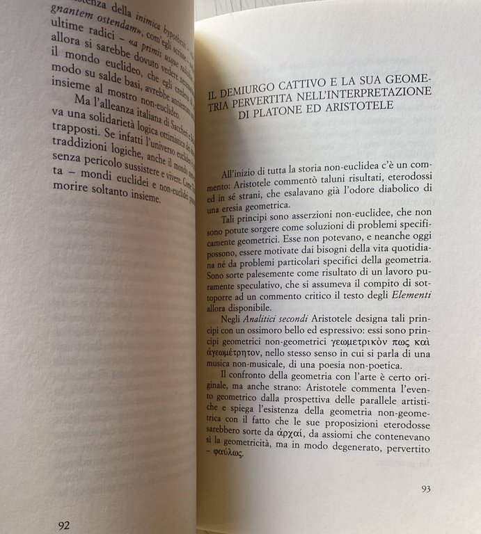 DE INTERPRETATIONE. LA GEOMETRIA NON-EUCLIDEA NEL CONTESTO DELLA ORATIO CONTINUA …