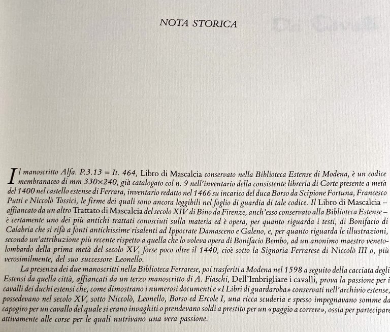 DEI CAVALLI: LA PRATICA DI MAESTRO BONIFACIO DEI MORBI NATURALI …