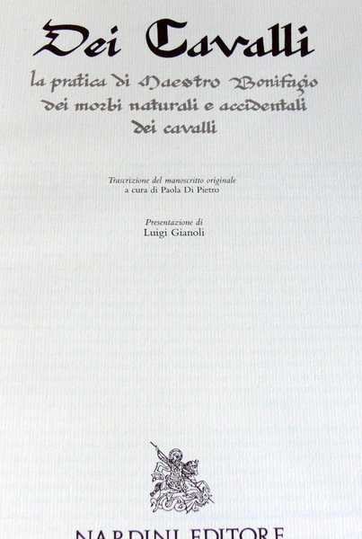 DEI CAVALLI: LA PRATICA DI MAESTRO BONIFACIO DEI MORBI NATURALI …