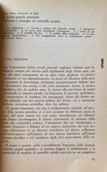 DEI DELITTI E DELLE PENE. RIVISTA DI STUDI SOCIALI, STORICI …