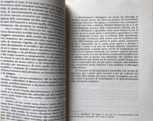 DESCOLARIZZARE LA SOCIETÀ: L'UTOPIA DI ILLICH