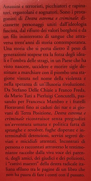 DESTRA ESTREMA E CRIMINALE. DA STEFANO DELLE CHIAIE A MARIO …
