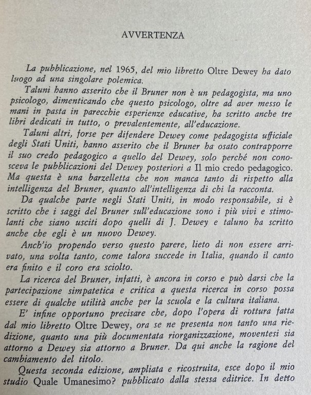 DEWEY E BRUNER: IL PROCESSO EDUCATIVO NELLA SOCIETÀ INDUSTRIALE