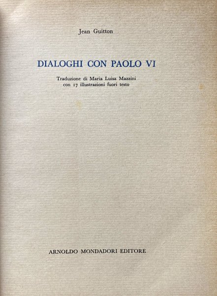 DIALOGHI CON PAOLO VI