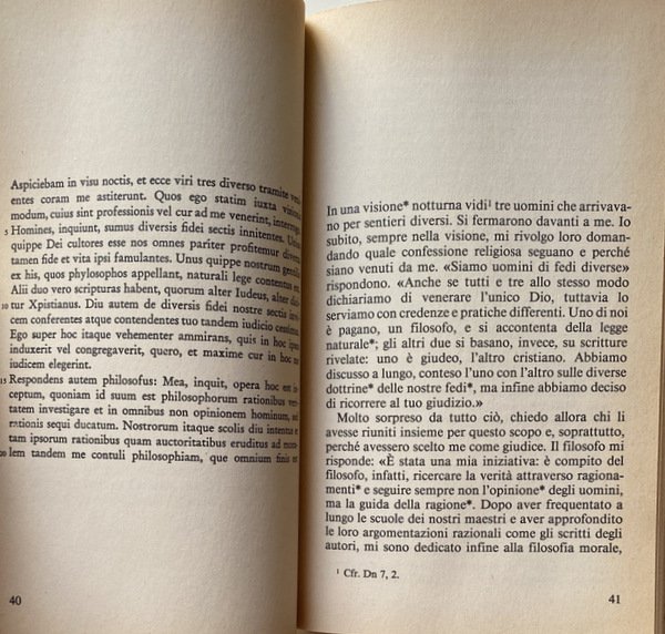 DIALOGO TRA UN FILOSOFO, UN GIUDEO E UN CRISTIANO. TESTO …