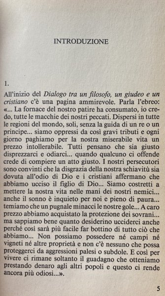 DIALOGO TRA UN FILOSOFO, UN GIUDEO E UN CRISTIANO. TESTO …