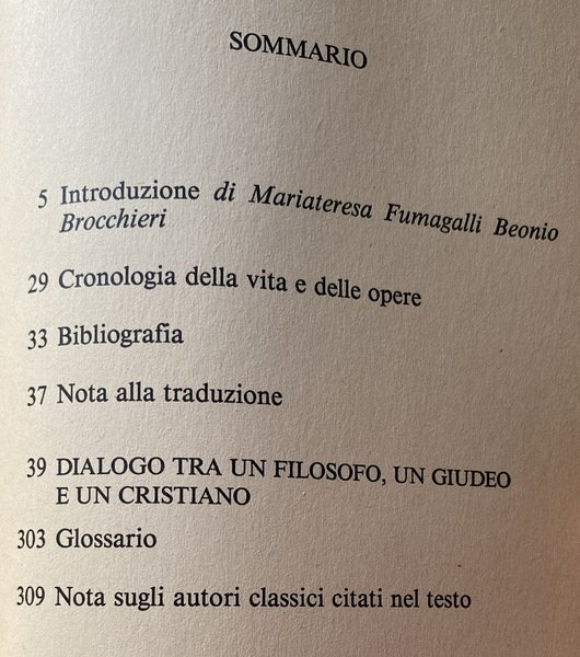 DIALOGO TRA UN FILOSOFO, UN GIUDEO E UN CRISTIANO. TESTO …