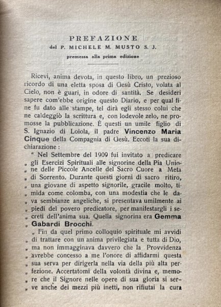 DIARIO SPIRITUALE DI GEMMA M. BROCCHI GABARDI, CONTESSINA DI CARPI …