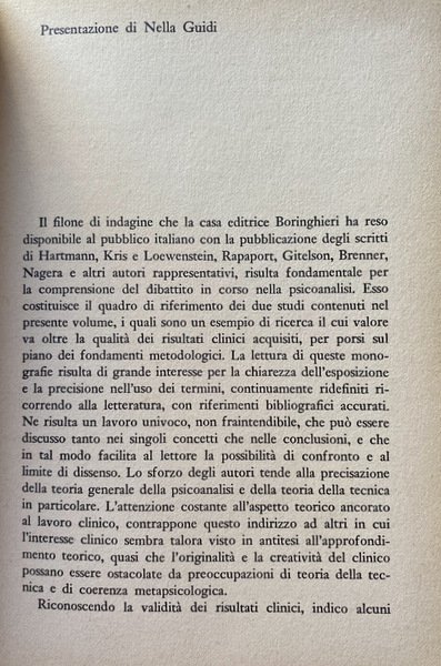 DIFESE E INTERVENTO PSICOANALITICO. A CURA DI BERNARD D. FINE, …