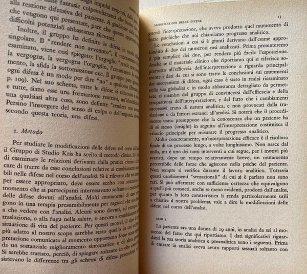 DIFESE E INTERVENTO PSICOANALITICO. A CURA DI BERNARD D. FINE, …