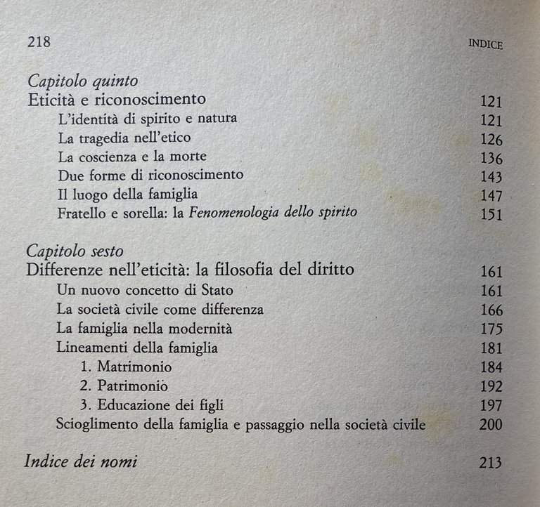 DIFFERENZE NELL'ETICITÀ. AMORE, FAMIGLIA, SOCIETÀ CIVILE IN HEGEL