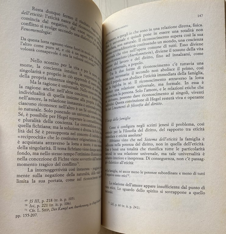 DIFFERENZE NELL'ETICITÀ. AMORE, FAMIGLIA, SOCIETÀ CIVILE IN HEGEL