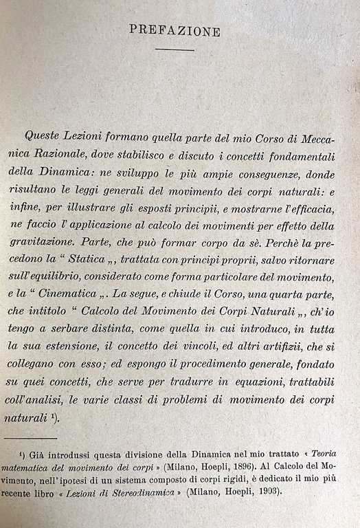 DINAMICA FISICA. LEZIONI SULLE LEGGI GENERALI DEL MOVIMENTO DEI CORPI …