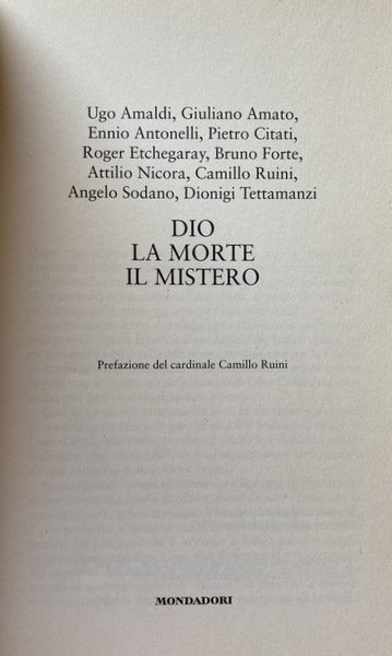 DIO, LA MORTE E IL MISTERO