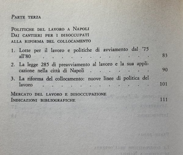 DISOCCUPATI A NAPOLI. UN'INDAGINE SULLE CARATTERISTICHE DELL'OFFERTA DI LAVORO