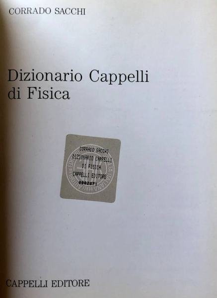 DIZIONARIO CAPPELLI DI FISICA