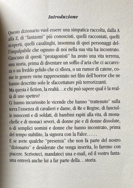 DIZIONARIO DEI FANTASMI DALLA A ALLA Z