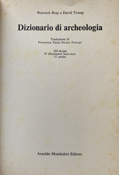 DIZIONARIO DI ARCHEOLOGIA