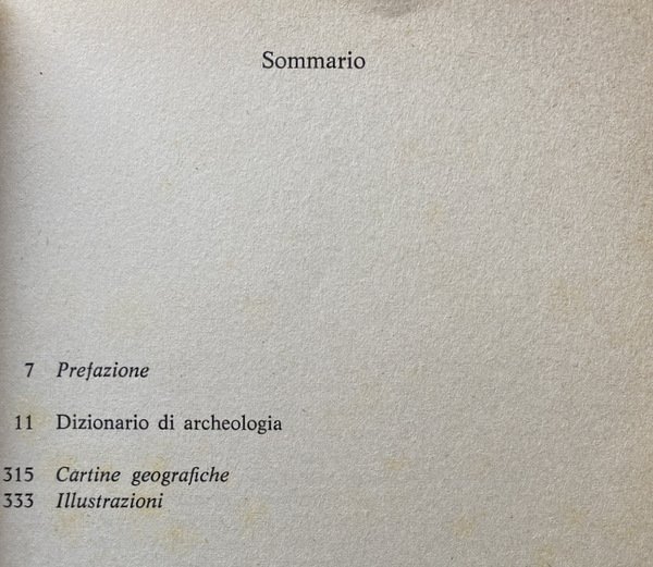 DIZIONARIO DI ARCHEOLOGIA