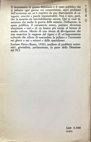 DIZIONARIO DI POLITICA ECONOMICA