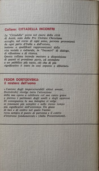 DOSTOEVSKIJ: IL MISTERO DELL'UOMO