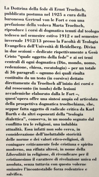 DOTTRINA DELLA FEDE. A CURA DI ROBERTO GARAVENTA