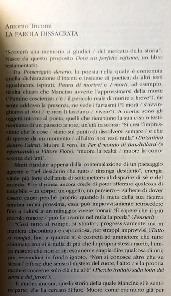 DOVE UN PERFETTO SOFISMA. POESIE (2001-2003)