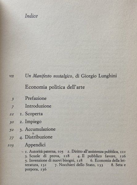 ECONOMIA POLITICA DELL'ARTE