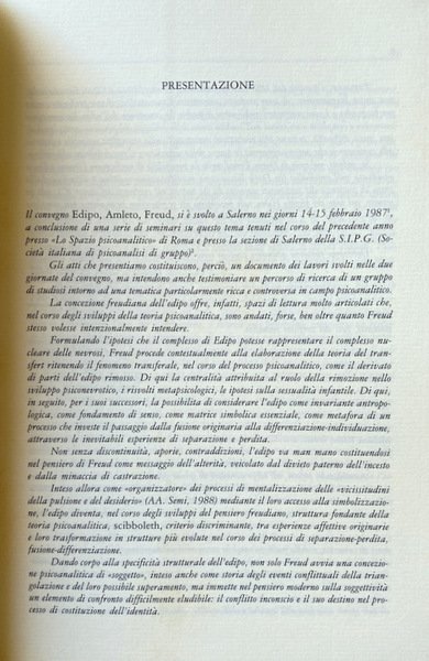 EDIPO, AMLETO, FREUD. A CURA DI MARIATERESA MESSINA, FIORANGELA ONEROSO …