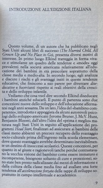 EDUCAZIONE E DISEDUCAZIONE. I RISCHI DI UN'ISTRUZIONE PRECOCE