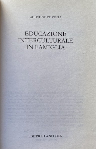 EDUCAZIONE INTERCULTURALE IN FAMIGLIA