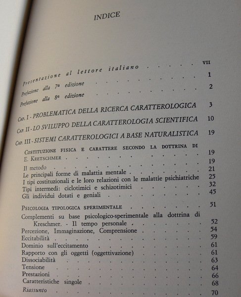 ELEMENTI DI CARATTEROLOGIA