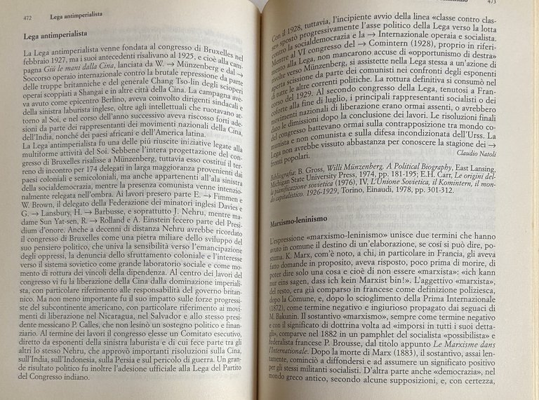 ENCICLOPEDIA DELLA SINISTRA EUROPEA NEL XX SECOLO. (DIRETTA DA ALDO …