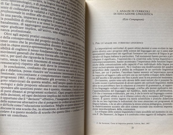 EPISTEMOLOGIA E DIDATTICA. ANALISI DI CURRICOLI PER LA SCUOLA ELEMENTARE. …