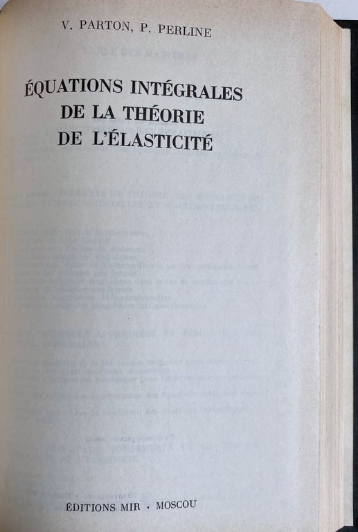 ÉQUATIONS INTÉGRALES DE LA THÉORIE DE L'ÉLASTICITÉ