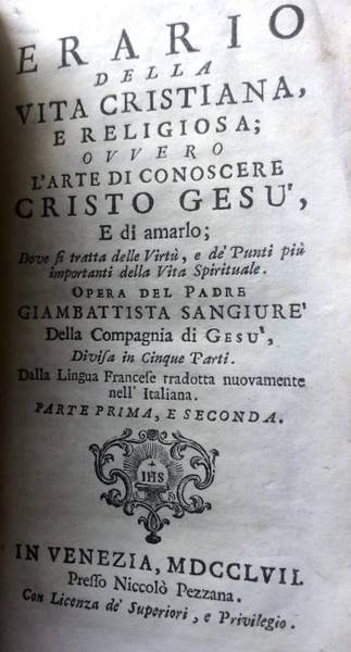ERARIO DELLA VITA CRISTIANA E RELIGIOSA, OVVERO L'ARTE DI CONOSCERE …