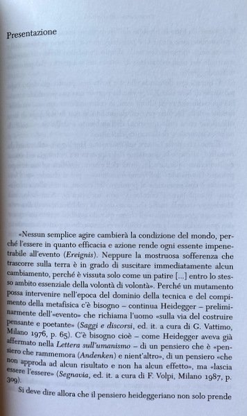 ERMENEUTICA DELL'EFFETTIVITÀ. PROSPETTIVE ONTICHE DELL'ONTOLOGIA HEIDEGGERIANA