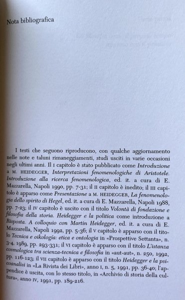 ERMENEUTICA DELL'EFFETTIVITÀ. PROSPETTIVE ONTICHE DELL'ONTOLOGIA HEIDEGGERIANA