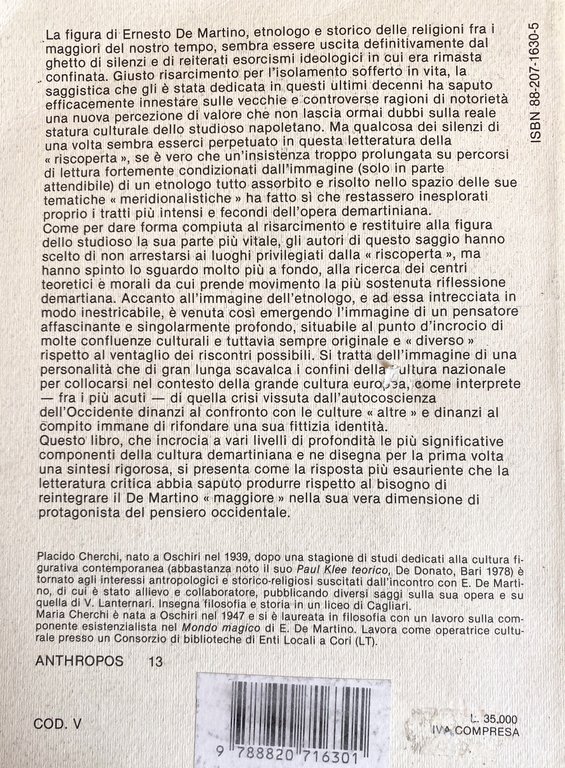 ERNESTO DE MARTINO. DALLA CRISI DELLA PRESENZA ALLA COMUNITÀ UMANA