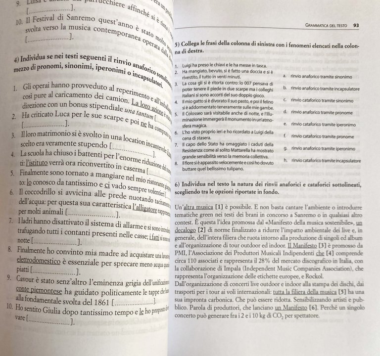 ESERCIZI DI LINGUISTICA ITALIANA | Immagine Gallery 9