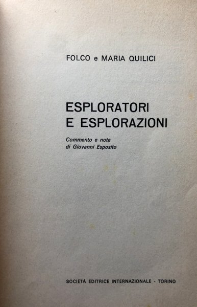 ESPLORATORI E ESPLORAZIONI