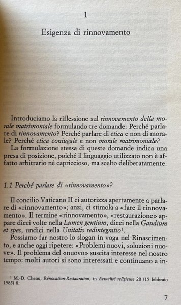 ETICA CONIUGALE. PER UN RINNOVAMENTO DELLA MORALE MATRIMONIALE