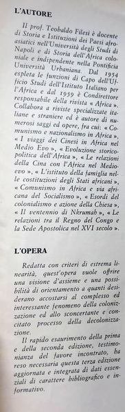 EVOLUZIONE STORICO-POLITICA DELL'AFRICA: LINEAMENTI FONDAMENTALI