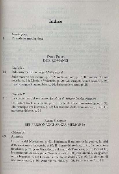 FINZIONE E MEMORIA. PIRANDELLO MODERNISTA