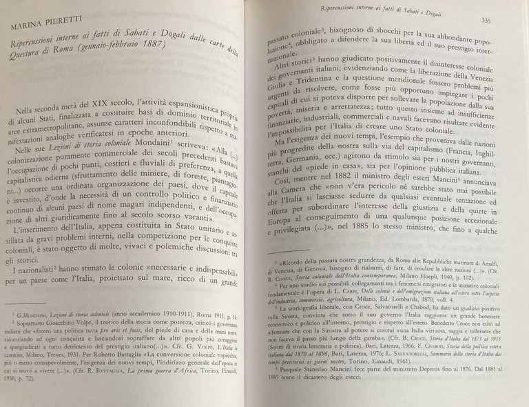 FONTI E PROBLEMI DELLA POLITICA COLONIALE ITALIANA. Atti del convegno …